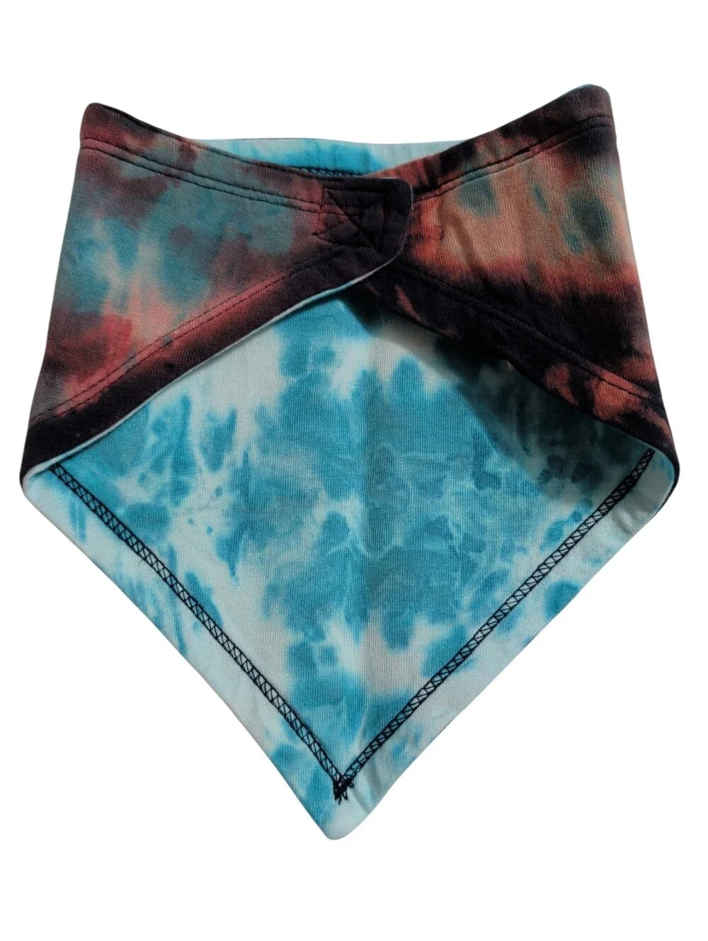 NWOT Tie-Dye Triangle Pet Bandana / Baby Bandaid Bib in Teal, Brown, And Coral